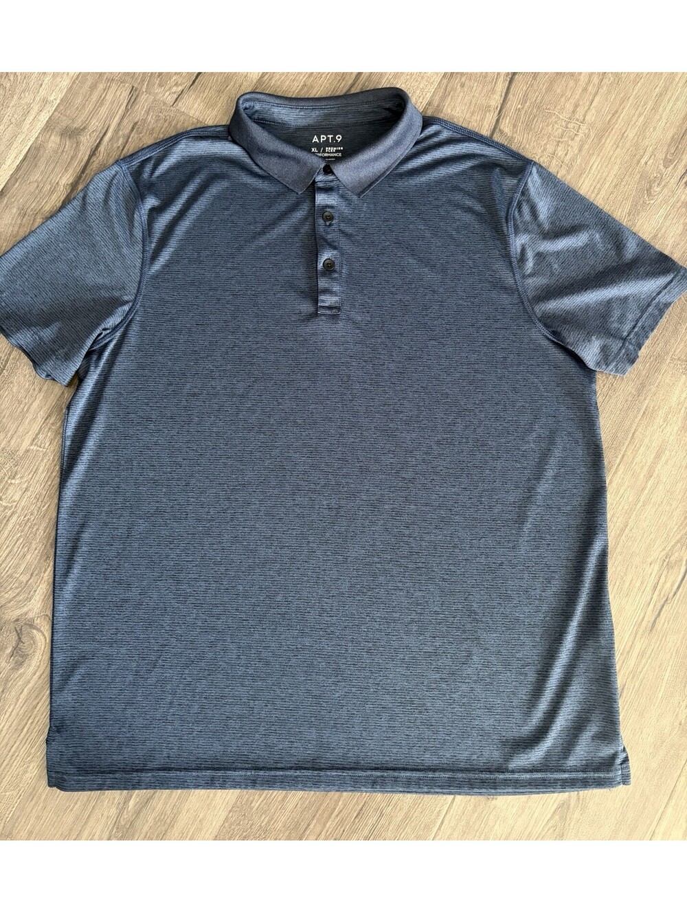 APT.9 Premier Flex Performance Polo Shirt Mens XL Dark Blue Golf Preppy Collar
